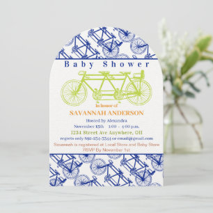 Invitation Retro Lime Baby Fait Trois Baby showers Vélo