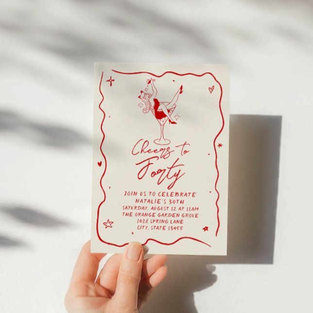 Invitation Retro Main tiré des encouragements à quarante-dixi (Créateur téléchargé)