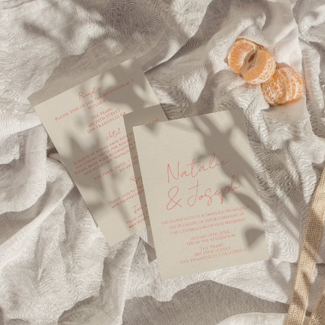 Invitation Rétro Mains Écrits Whimsical Tout En Un Mariage (Créateur téléchargé)