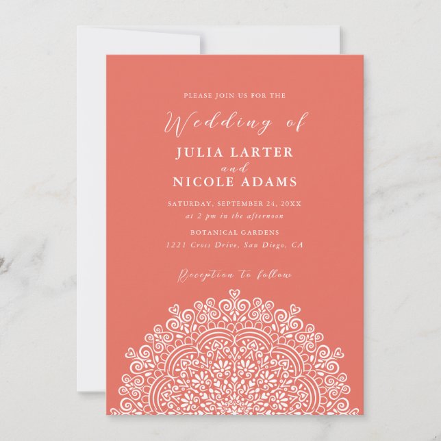 Invitation Retro Mexican Terrain Flourishing Mandala Wedding (Devant)