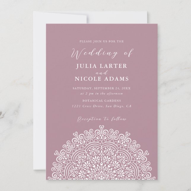 Invitation Retro Mexican Terrain Flourishing Mandala Wedding (Devant)