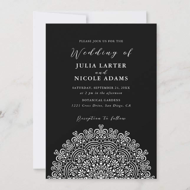 Invitation Retro Mexican Terrain Flourishing Mandala Wedding (Devant)
