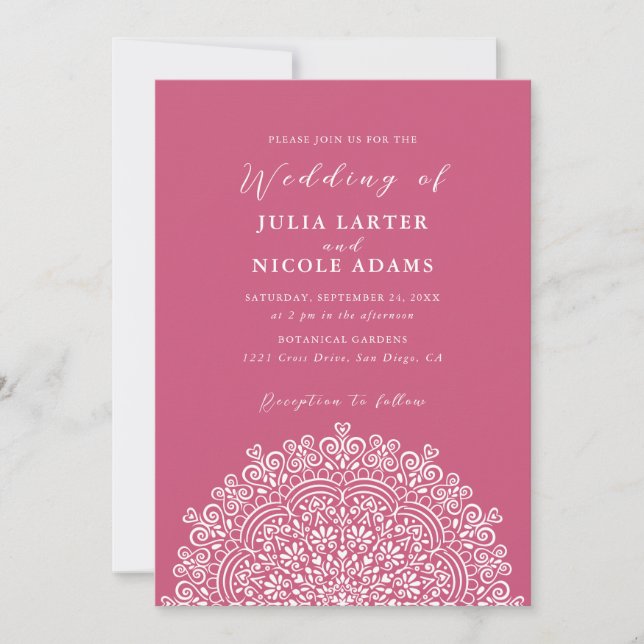 Invitation Retro Mexican Terrain Flourishing Mandala Wedding (Devant)