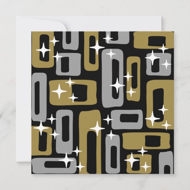 Invitation Retro Mid-Century Moderne Abstrait (Devant)