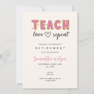 Invitation Rétro Mignonne enseigner amour répéte