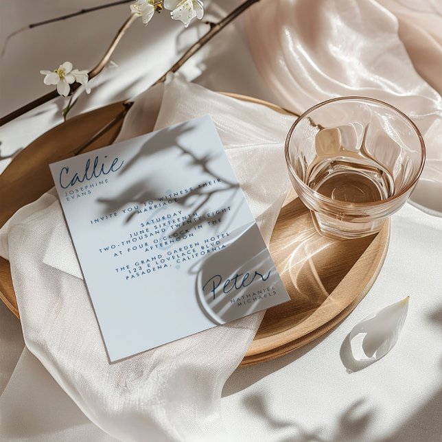 Invitation Rétro minimaliste manuscrit Mariage monochromatiqu (Créateur téléchargé)