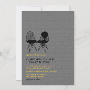 Invitation Retro Mod Chaise parfaite Paire Eames Mariage Invi