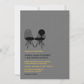 Invitation Retro Mod Chaise parfaite Paire Eames Mariage Invi