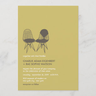 Invitation Retro Mod Perfect Président Pair Eames Wedding Inv