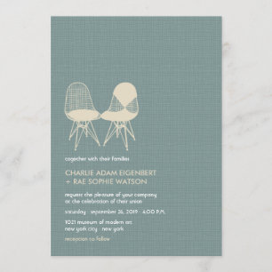Invitation Retro Mod Perfect Président Pair Eames Wedding Inv