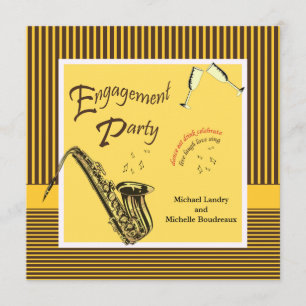 Invitation Retro Modern Jazz Engagement