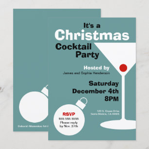 Invitation rétro moderne à la fête de Noël