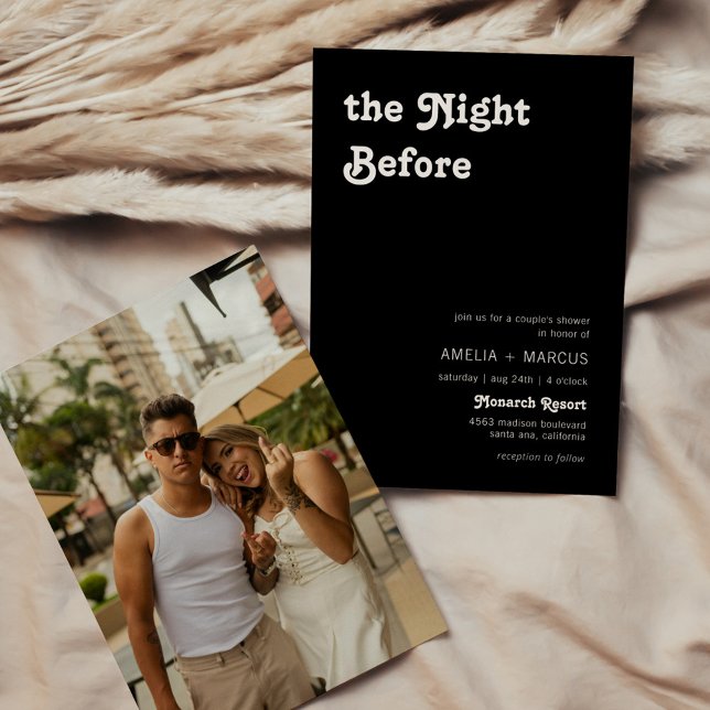 Invitation Retro Moderne Chic Terracotta Couple Douche (Créateur téléchargé)