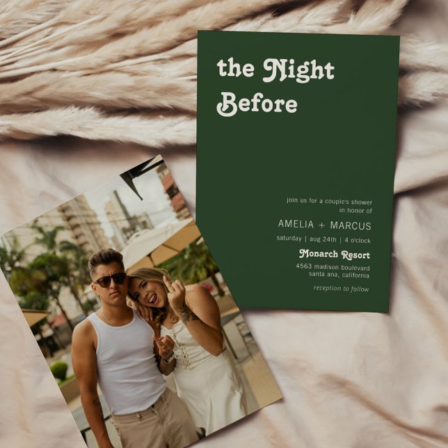 Invitation Retro Moderne Chic Terracotta Couple Douche (Créateur téléchargé)