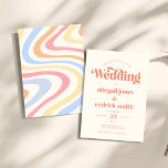 Invitation Rétro Moderne Minimaliste Pastel Mariage d'été<br><div class="desc">Rétro Moderne Minimaliste Pastel Faire-part de mariage d'été</div>