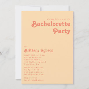 Invitation Rétro moderne   Orange Cream Bachelorette Party