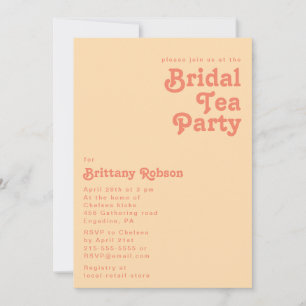 Invitation Rétro moderne   Orange Cream Bridal Tea Party