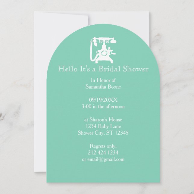 Invitation Rétro n'importe quel Motif téléphonique couleur (Dos)