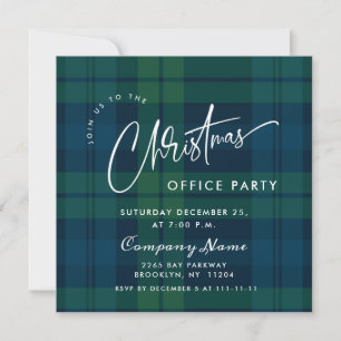 Invitation Retro Noël Entreprise Plaid Fête