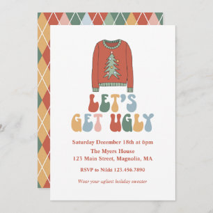 Invitation Retro Noël Fête de Sweat moche