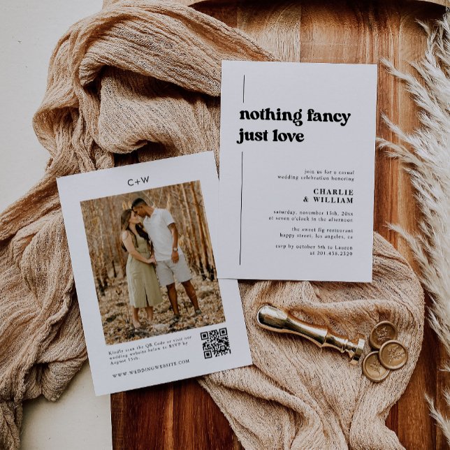 Invitation Retro Noir & Blanc Nous avons Elopement Réception (Créateur téléchargé)