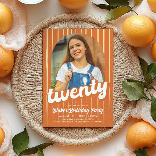 Invitation Retro Orange 20E Anniversaire