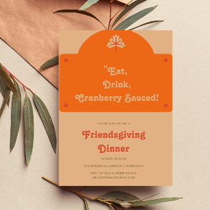 INVITATION RETRO ORANGE FRIENDSGIVING