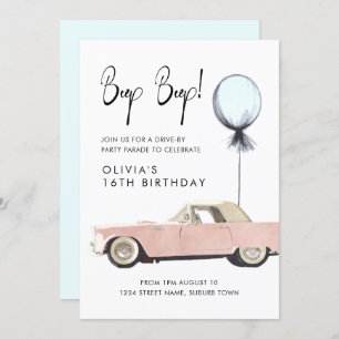 Invitation Retro Parade Party Drive Par Rockabilly N'Importe 