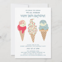 Retro Patriotic Ice Cream Cone 30e anniversaire