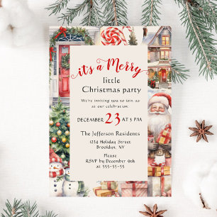 Invitation Retro Pays Vintage Joyeux Petit Noël