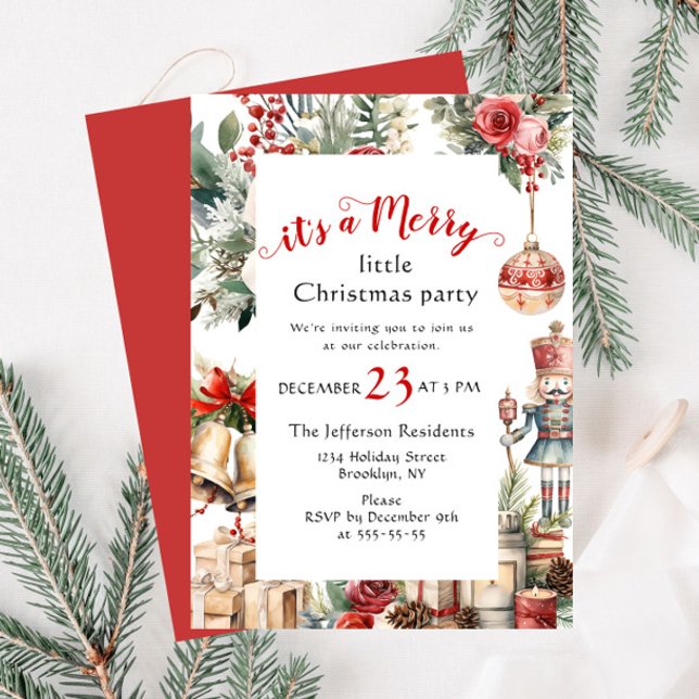 Invitation Retro Pays Vintage Joyeux Petit Noël (Créateur téléchargé)