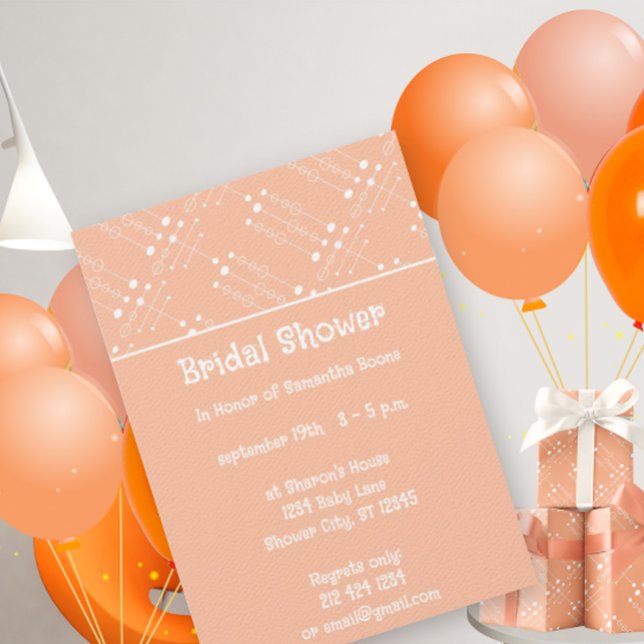 Invitation Retro Peach Vintage MCM Mid-Century Moderne (Créateur téléchargé)