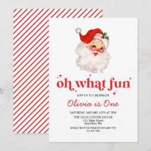 Invitation Retro Père Noël Oh Quel Amusement Anniversaire