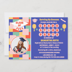 Invitation Retro Pickleball Graduation Party Photo
