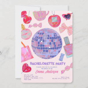 Invitation Retro Pink Disco yk2 esthétique Bachelortie