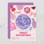 Invitation Retro Pink Disco yk2 esthétique Sweet 16 Anniversa<br><div class="desc">Disco Rose Retro Yk2 Sweet 16 Anniversaire</div>