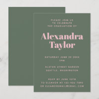 Retro Pink Green mignonne Soirée de Graduation est