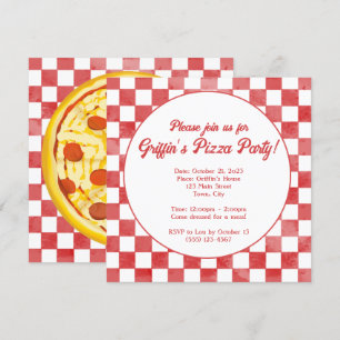 Invitation Retro Pizzeria Pizza Party Italien Anniversaire