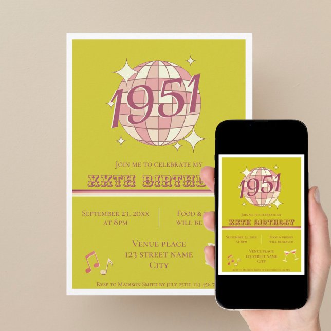 Invitation rétro pour 75e anniversaire Vintage 195 (Créateur téléchargé)
