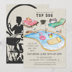 Invitation rétro pour barbecue de la fête des père