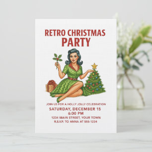 Invitation rétro pour soirée de Noël   Pin-Up vint