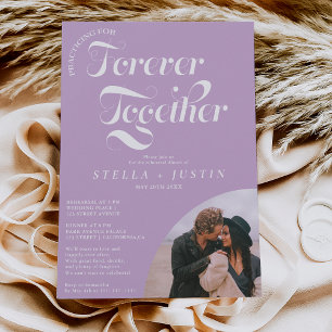 Invitation retro pour toujours photo lavender