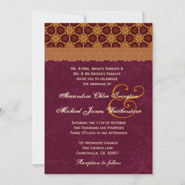 Invitation Rétro profil sous convention astérisque d'or et de (Devant)