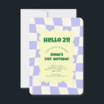 Invitation Retro Purple Super Checker Motif fête d'anniversai<br><div class="desc">Retro Purple Super Checker Motif fête d'anniversaire</div>