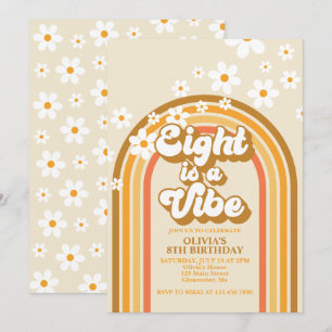 Invitation Retro Rainbow Eight est une Vibration Groovy 8e An