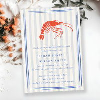 Rétro Rayé Rouge Bleu Homard Engagement Coastal