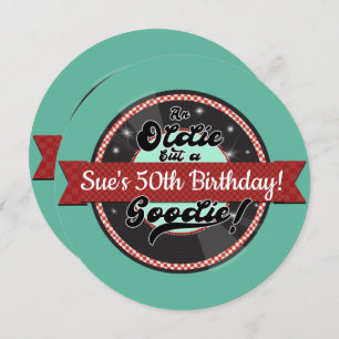 Invitation Retro Record Ribbon Cinquante's Anniversaire Party