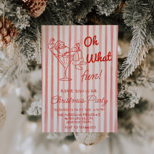Invitation Retro Red Oh Quel Amusant Noël Fête du Père Noël