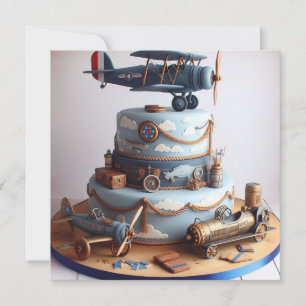 INVITATION RETRO REGARDER AVION THEMED AVION D'ANNIVERSAIRE