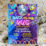 Invitation Retro Retour aux années 90 Colorful Vivid Neon Glo<br><div class="desc">Transportez vos invités à l'époque dynamique des années 1990 avec nos Invitations de fête d'anniversaire Neon Glow! Ces invitations captent l'essence des années 90 avec leurs couleurs néons vives et audacieuses, rappelant les emblématiques signes et modes néons de l'époque. Les roses fluorescentes, les bleus électriques, les jaunes de néon et...</div>